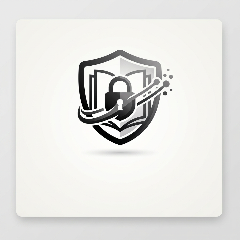 Privacy Policy Protecting Your Data, with shield, lock, and document icon
